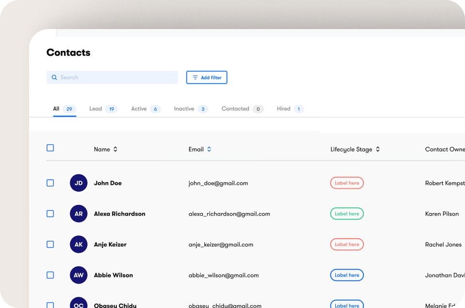 CRM preview card