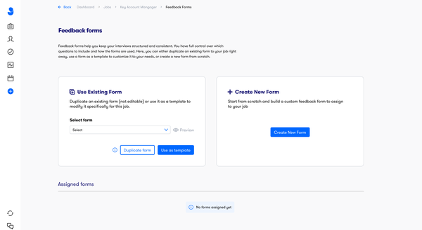 Custom feedback forms UI